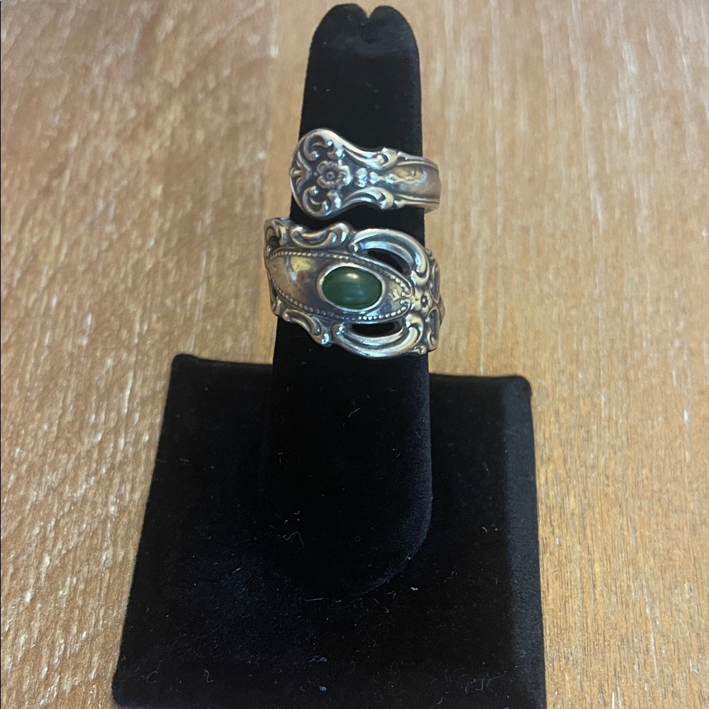 Jade Grand Duchess Towle Vintage (1973) Sterling Silver Spoon Ring